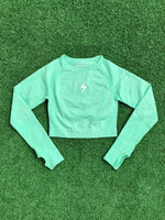 Gymnacity Mint Surge Long Sleeve Crop Top