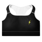 Gymnacity Black Bolt Padded Sports Bra