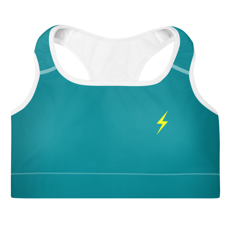 Gymnacity Turquoise Bolt Padded Sports Bra