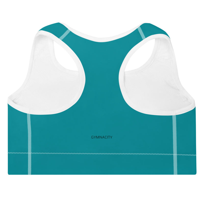 Gymnacity Turquoise Bolt Padded Sports Bra